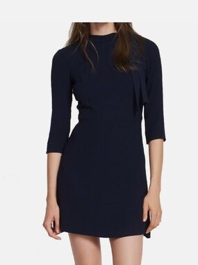 Sandro Women's Jovane Lace-Paneled Mini Dress Navy Blue - NWT